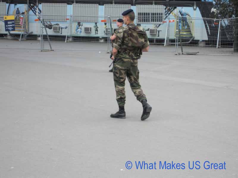 French Military Guarding National Landmarks in Paris